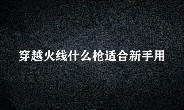 穿越火线什么枪适合新手用