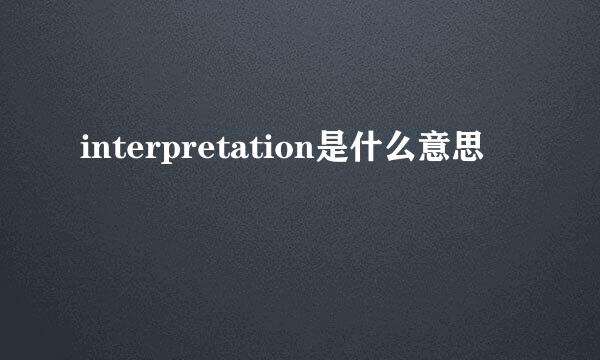 interpretation是什么意思