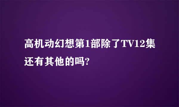 高机动幻想第1部除了TV12集还有其他的吗?