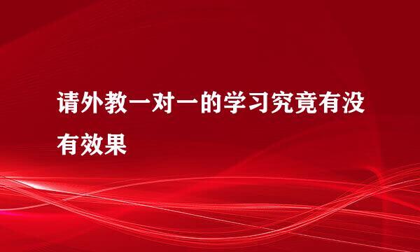 请外教一对一的学习究竟有没有效果