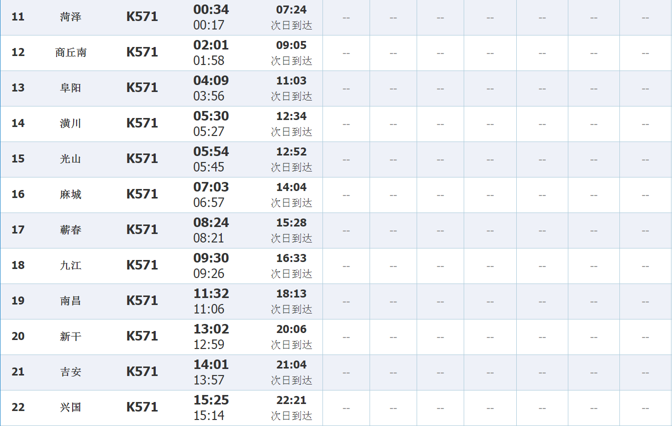 北京西到厦门k571经过多少站