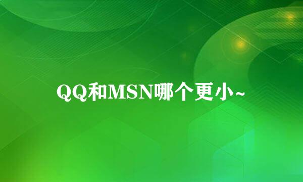 QQ和MSN哪个更小~