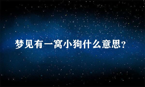 梦见有一窝小狗什么意思？