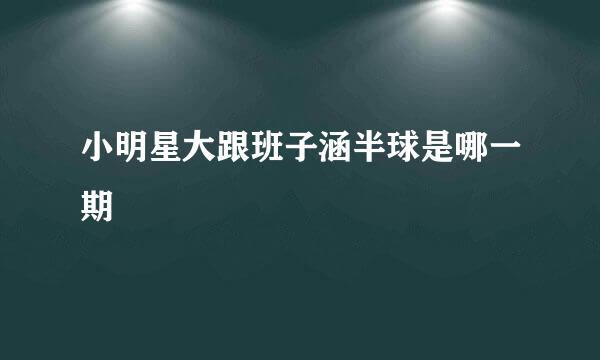 小明星大跟班子涵半球是哪一期