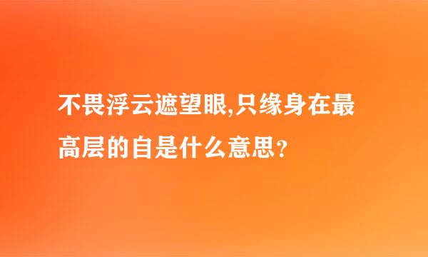 不畏浮云遮望眼,只缘身在最高层的自是什么意思？