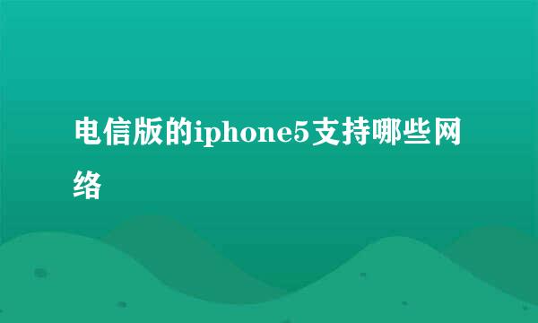 电信版的iphone5支持哪些网络