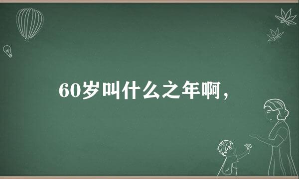 60岁叫什么之年啊，