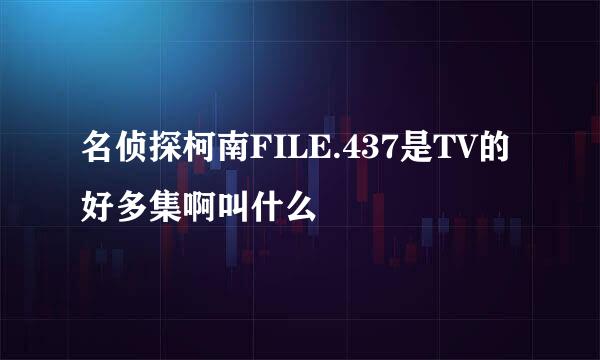 名侦探柯南FILE.437是TV的好多集啊叫什么