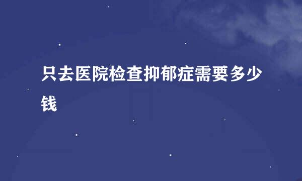 只去医院检查抑郁症需要多少钱