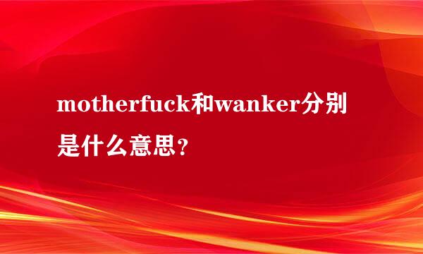 motherfuck和wanker分别是什么意思？