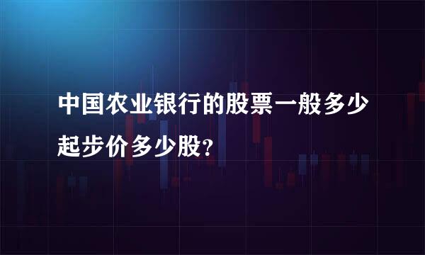 中国农业银行的股票一般多少起步价多少股？