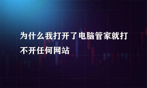 为什么我打开了电脑管家就打不开任何网站