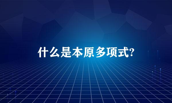 什么是本原多项式?