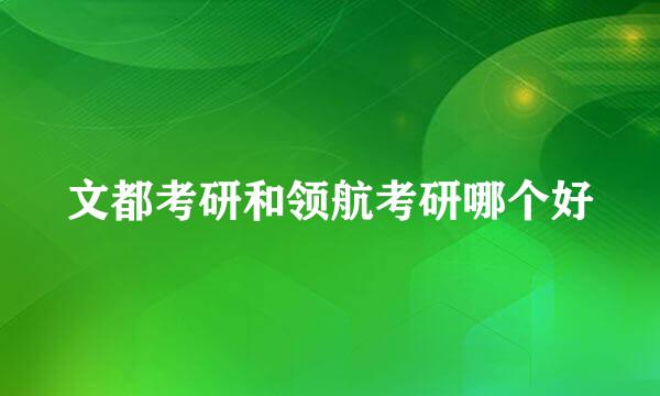 文都考研和领航考研哪个好