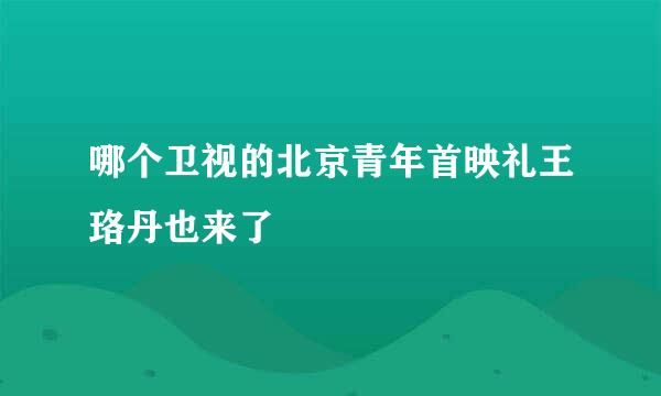 哪个卫视的北京青年首映礼王珞丹也来了