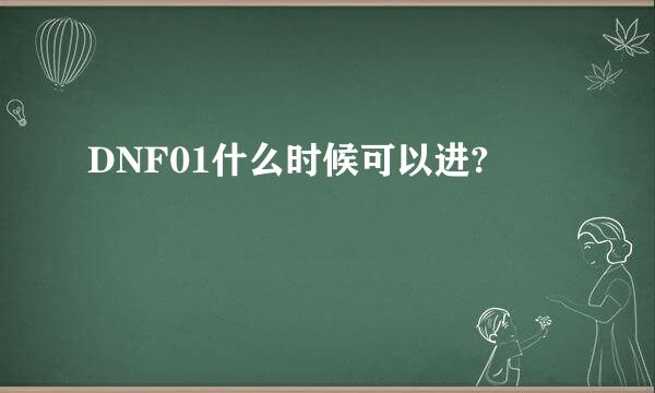 DNF01什么时候可以进?