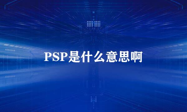 PSP是什么意思啊