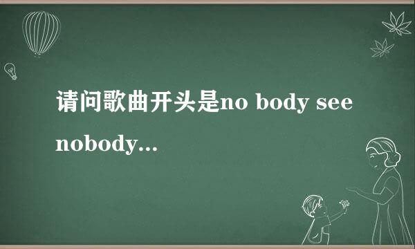 请问歌曲开头是no body see nobody know的歌名是什么？女歌手，欧美的~~~三克油