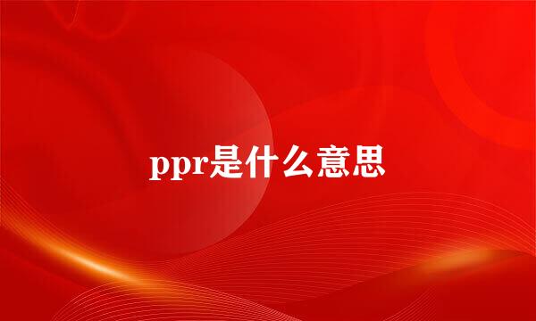 ppr是什么意思