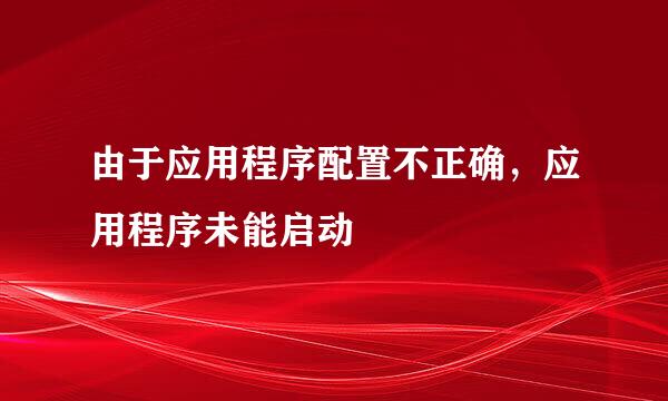 由于应用程序配置不正确，应用程序未能启动