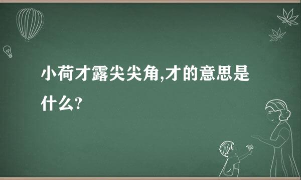 小荷才露尖尖角,才的意思是什么?