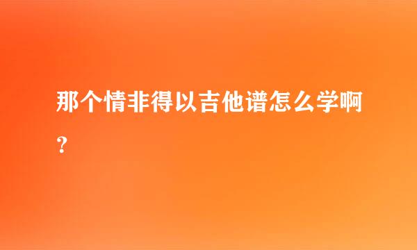 那个情非得以吉他谱怎么学啊？