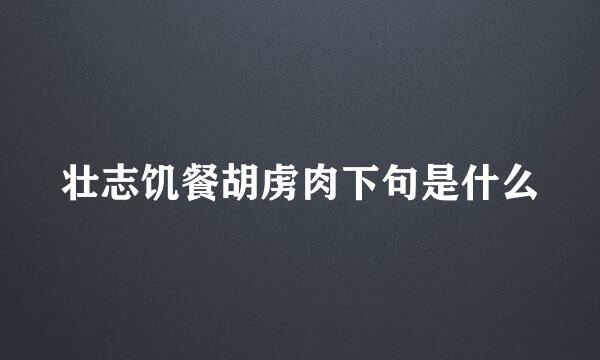 壮志饥餐胡虏肉下句是什么