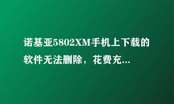 诺基亚5802XM手机上下载的软件无法删除，花费充上就没有，紧急求助各位高手！！！万分感谢