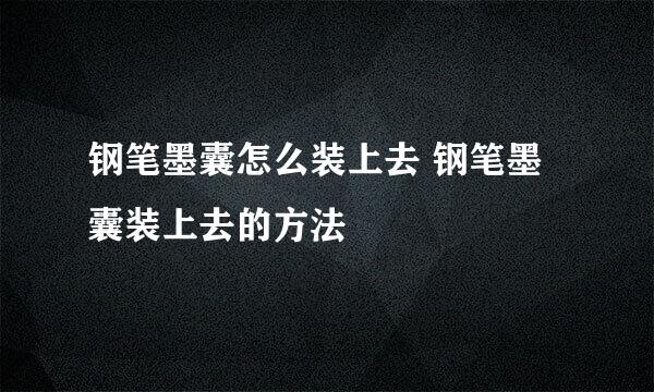 钢笔墨囊怎么装上去 钢笔墨囊装上去的方法