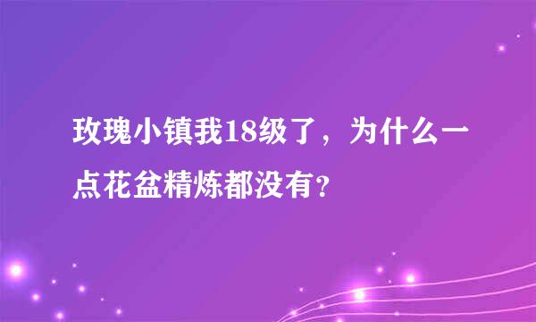 玫瑰小镇我18级了，为什么一点花盆精炼都没有？