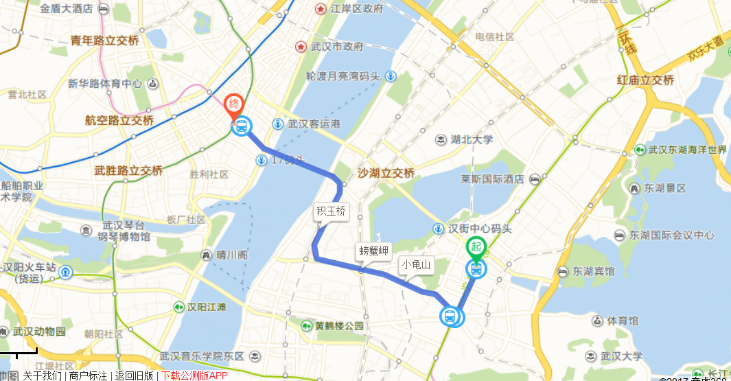 楚河汉街到江汉路怎么走