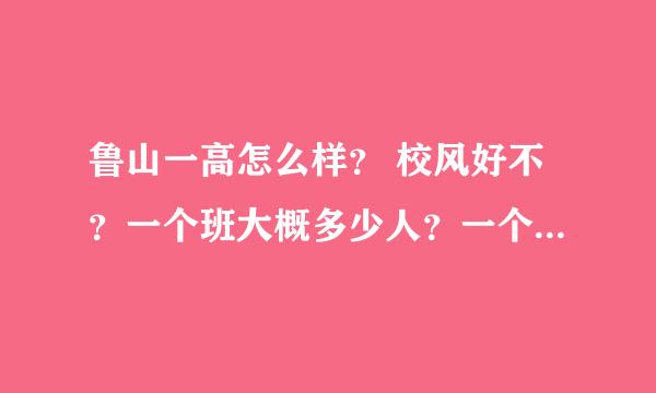 鲁山一高怎么样？ 校风好不？一个班大概多少人？一个班会坐的很拥挤吗？ 老师怎么样？