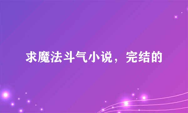 求魔法斗气小说，完结的