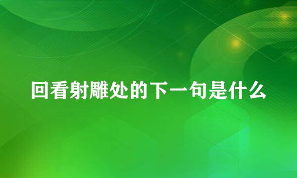 回看射雕处的下一句是什么