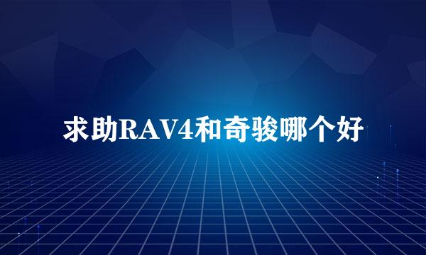 求助RAV4和奇骏哪个好