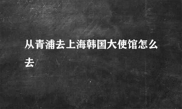 从青浦去上海韩国大使馆怎么去