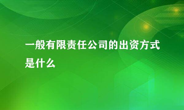 一般有限责任公司的出资方式是什么