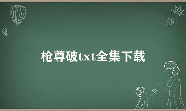 枪尊破txt全集下载