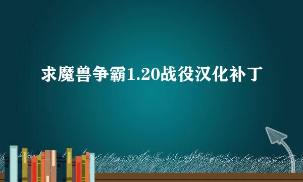 求魔兽争霸1.20战役汉化补丁