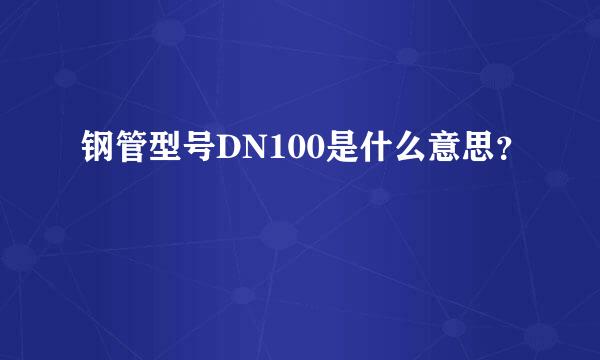 钢管型号DN100是什么意思？