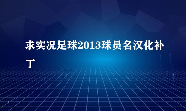 求实况足球2013球员名汉化补丁