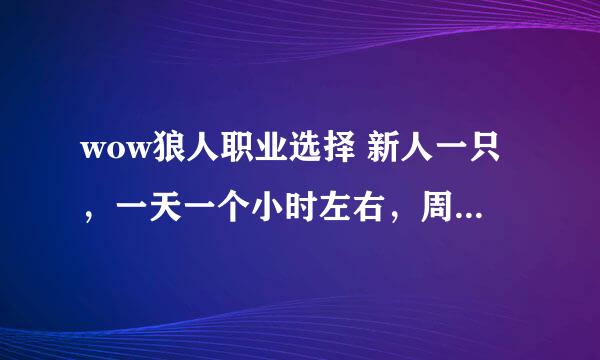 wow狼人职业选择 新人一只，一天一个小时左右，周末能多点。求推荐个职业，不到55，没法选dk。求