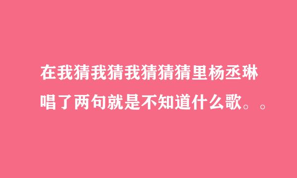 在我猜我猜我猜猜猜里杨丞琳唱了两句就是不知道什么歌。。