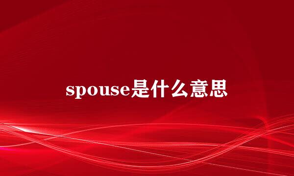 spouse是什么意思