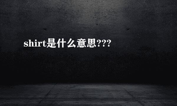 shirt是什么意思???