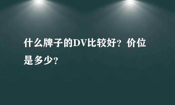 什么牌子的DV比较好？价位是多少？