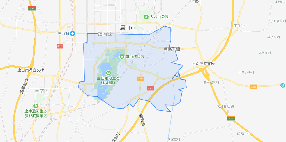 唐山市路北区和路南区是以什么划分的？