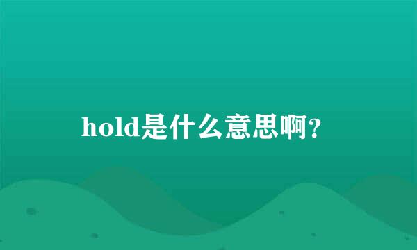 hold是什么意思啊？