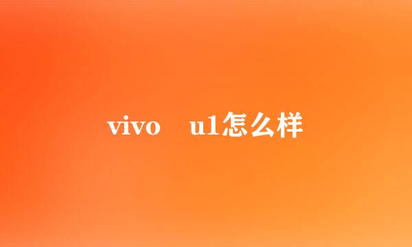 vivo u1怎么样