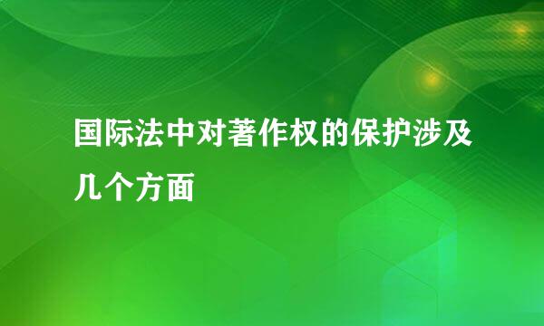 国际法中对著作权的保护涉及几个方面